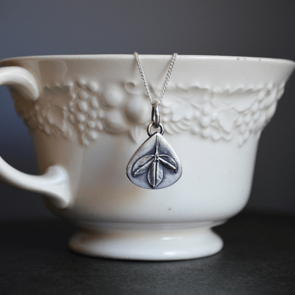 Blue Wild Indigo Leaf Necklace - Gayle Dowell