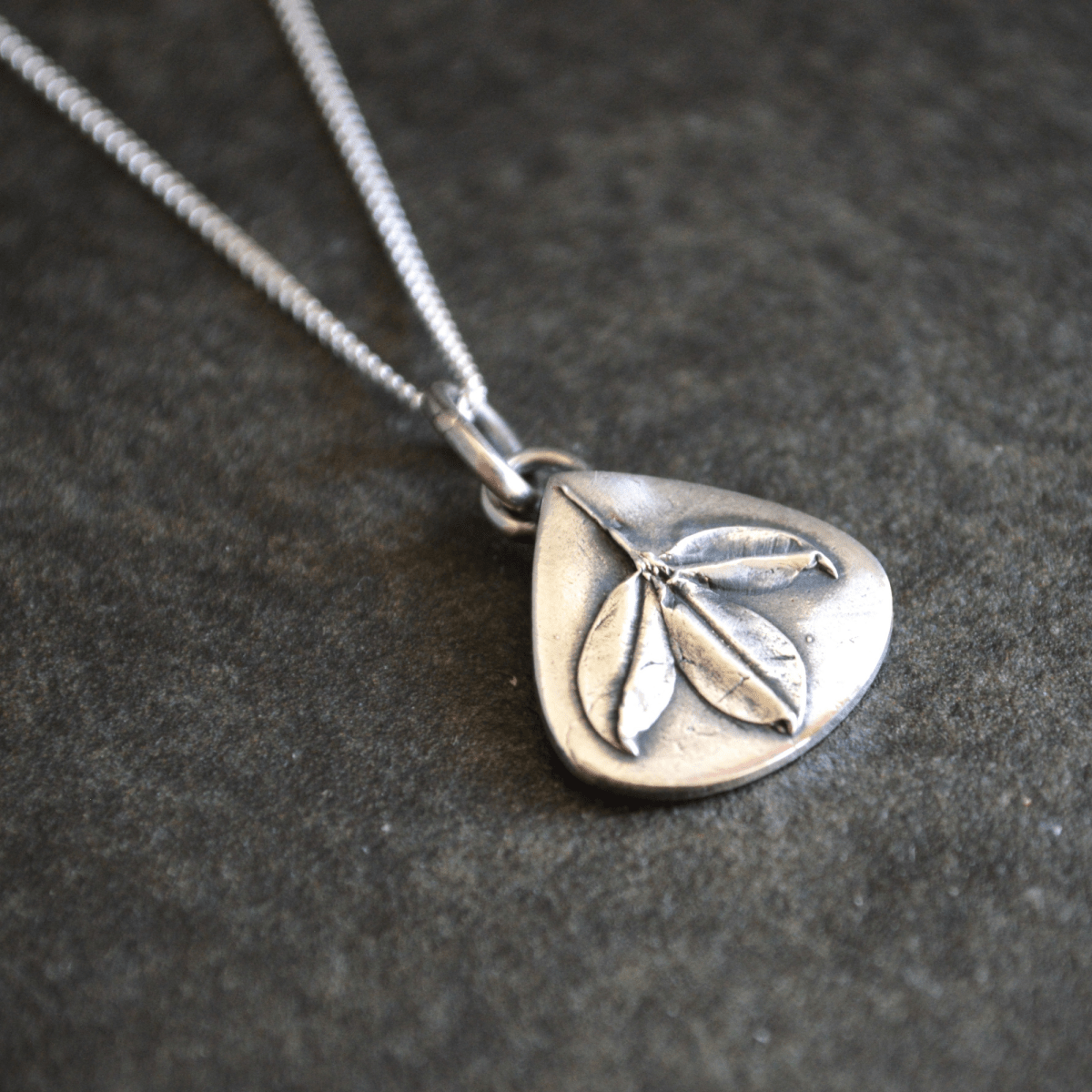 Blue Wild Indigo Leaf Necklace - Gayle Dowell