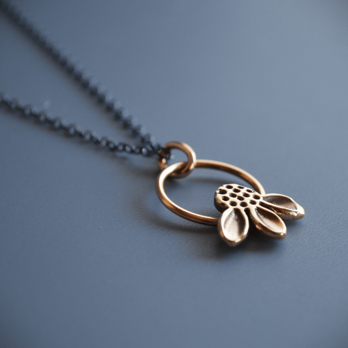 Bronze Coneflower Hoop Necklace - Gayle Dowell