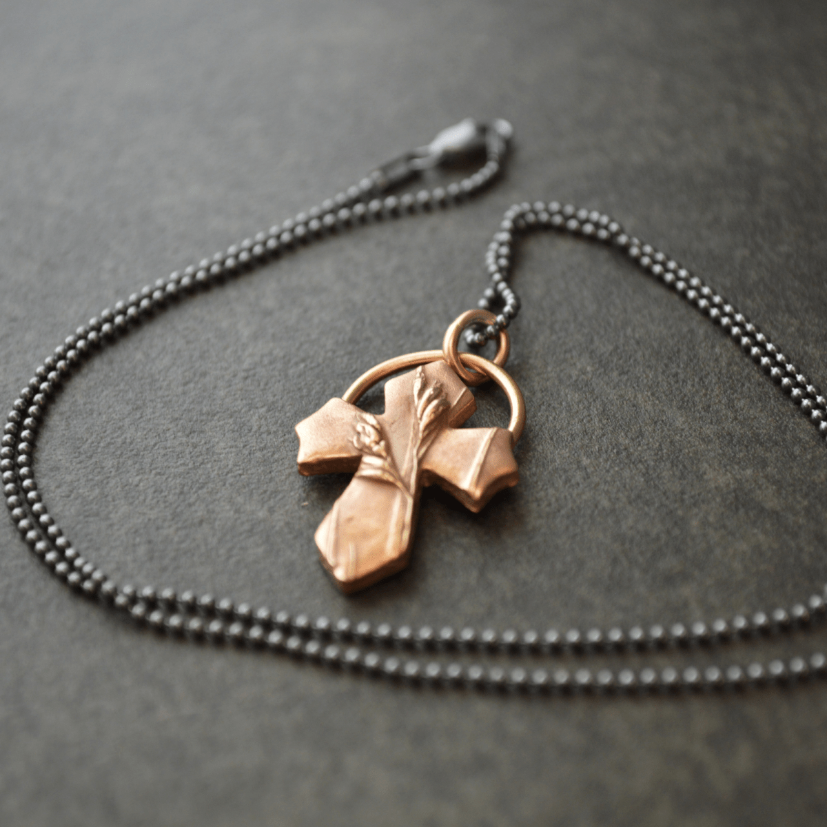 Bronze Cross Necklace, Buffalograss - Gayle Dowell