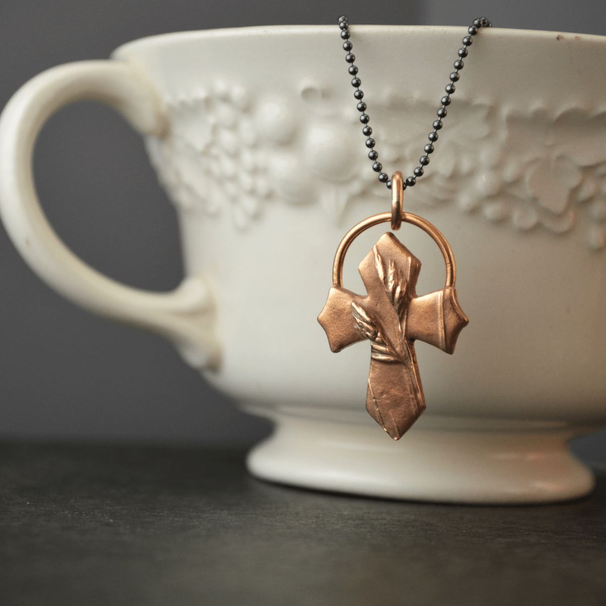 Bronze Cross Necklace, Buffalograss - Gayle Dowell