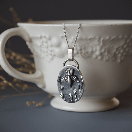 Crow on the Prairie Necklace, Switchgrass Texture - Gayle Dowell