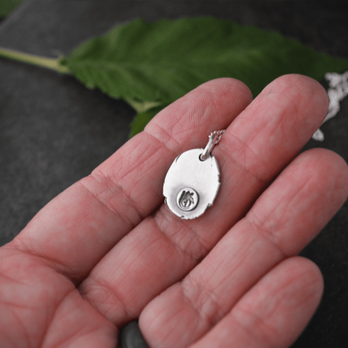 Elm Leaf Pendant Necklace in Fine Silver - Gayle Dowell