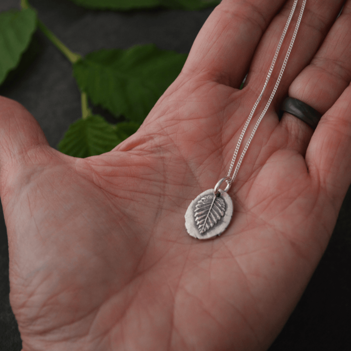 Elm Leaf Pendant Necklace in Fine Silver - Gayle Dowell