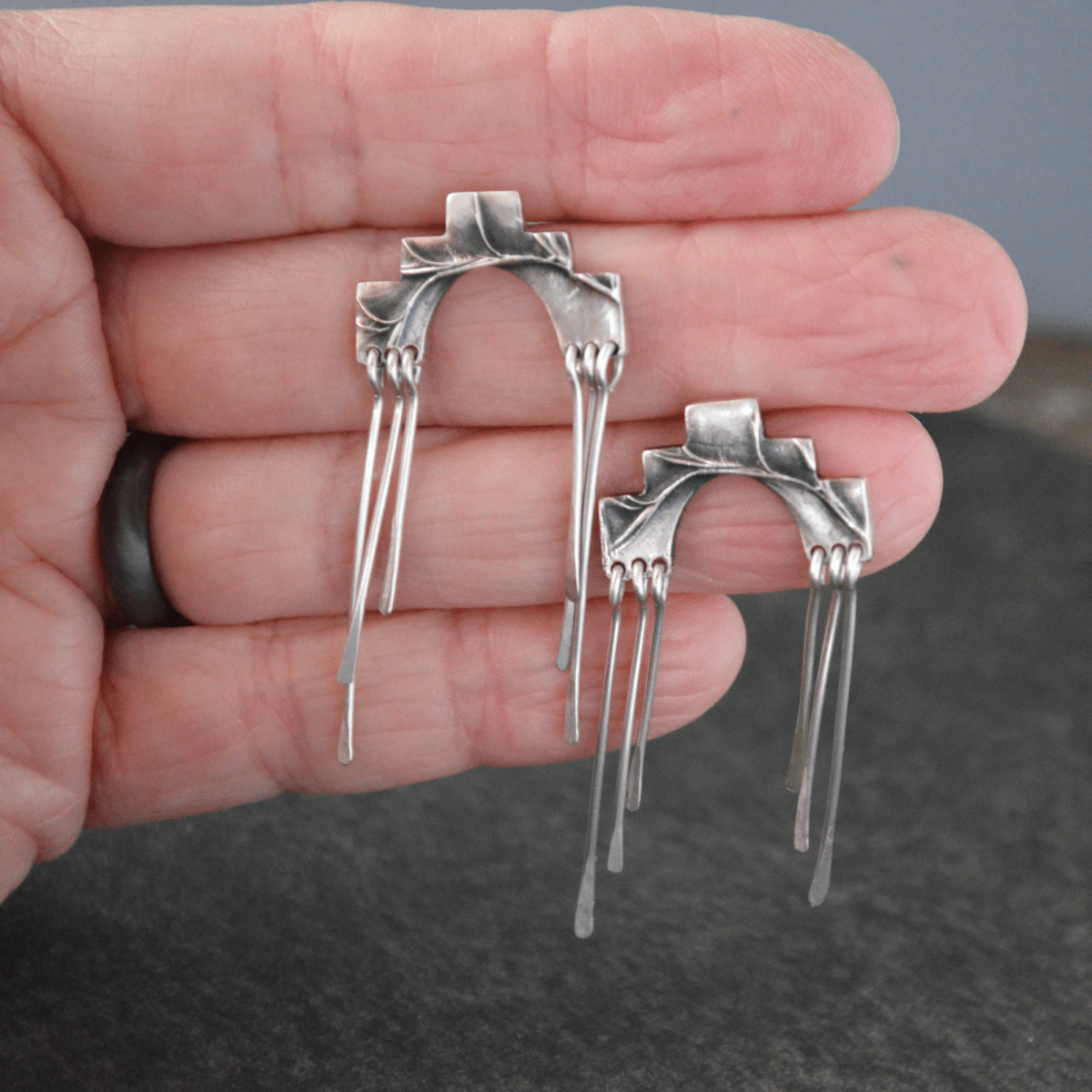 Little Bluestem Silver Stud Earrings - Gayle Dowell