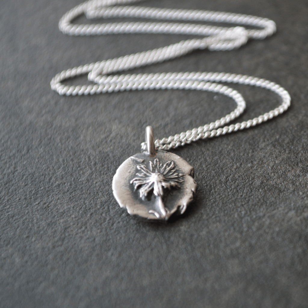 Mini Aster Pendant Necklace in Fine Silver - Gayle Dowell