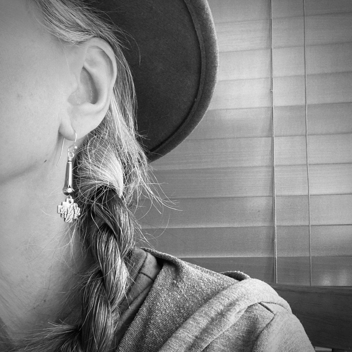 Mini Squash Blossom Earrings with Cedar Crosses - Gayle Dowell
