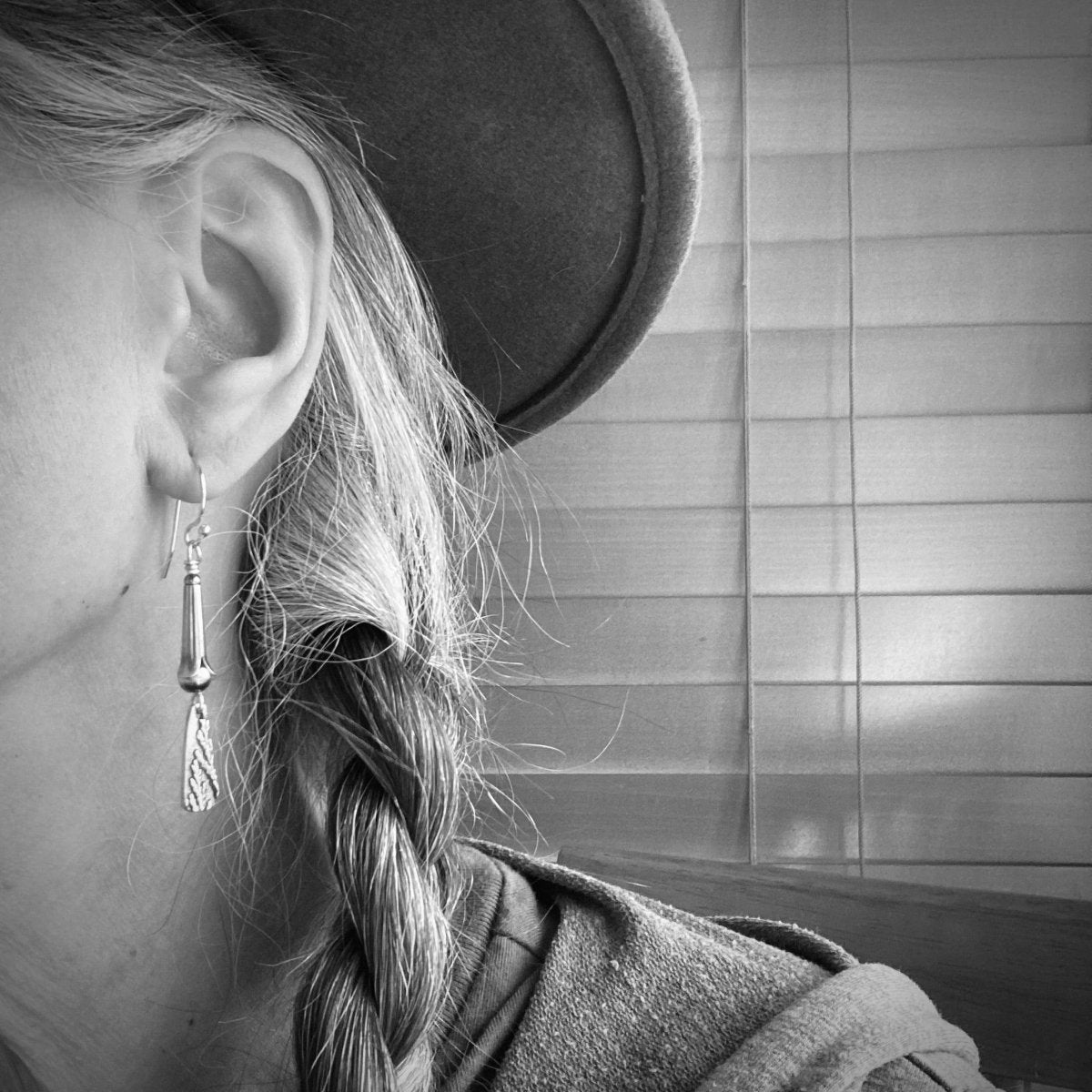 Mini Squash Blossom Earrings with Cedar Texture - Gayle Dowell