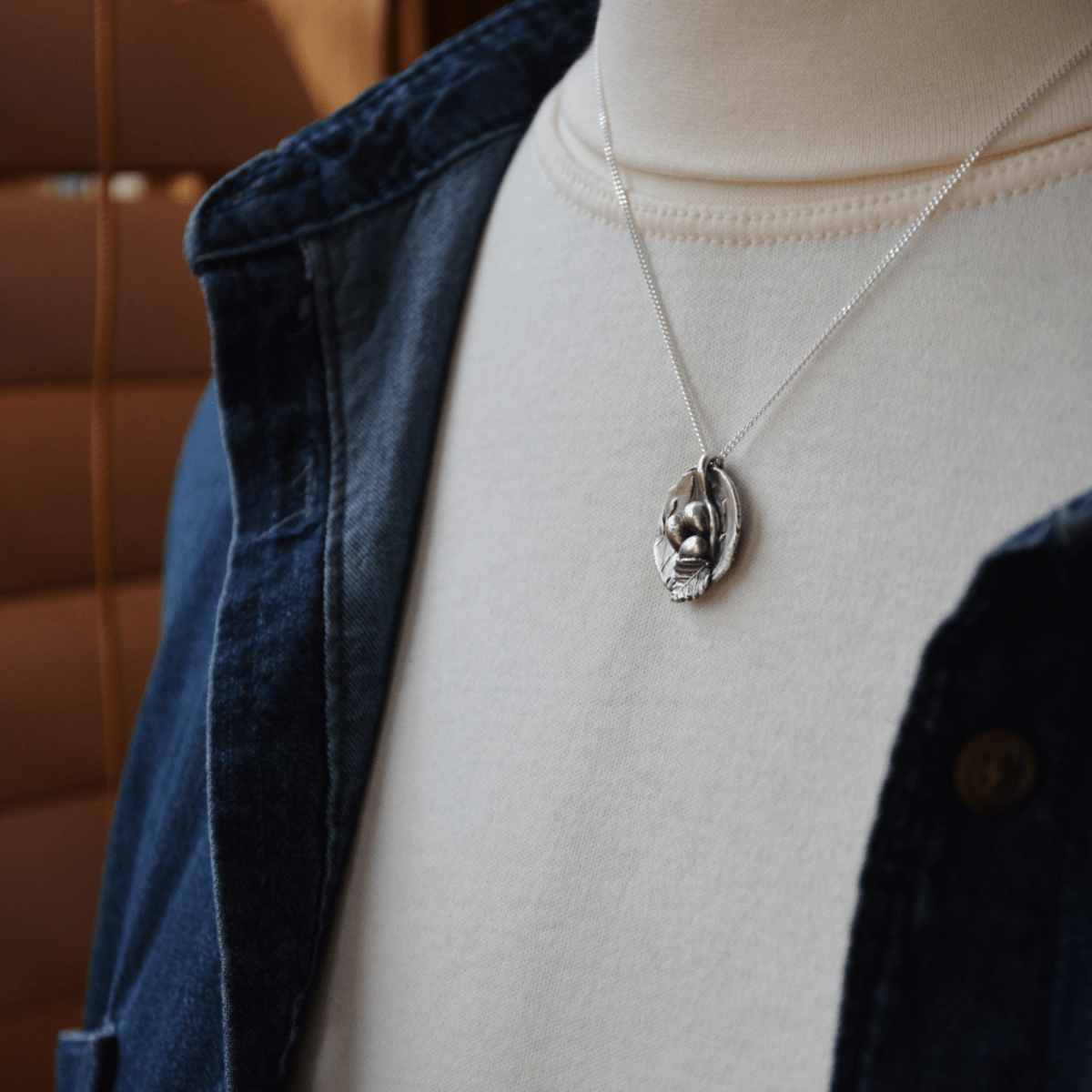 Nest Necklace with Three Eggs - Gayle Dowell
