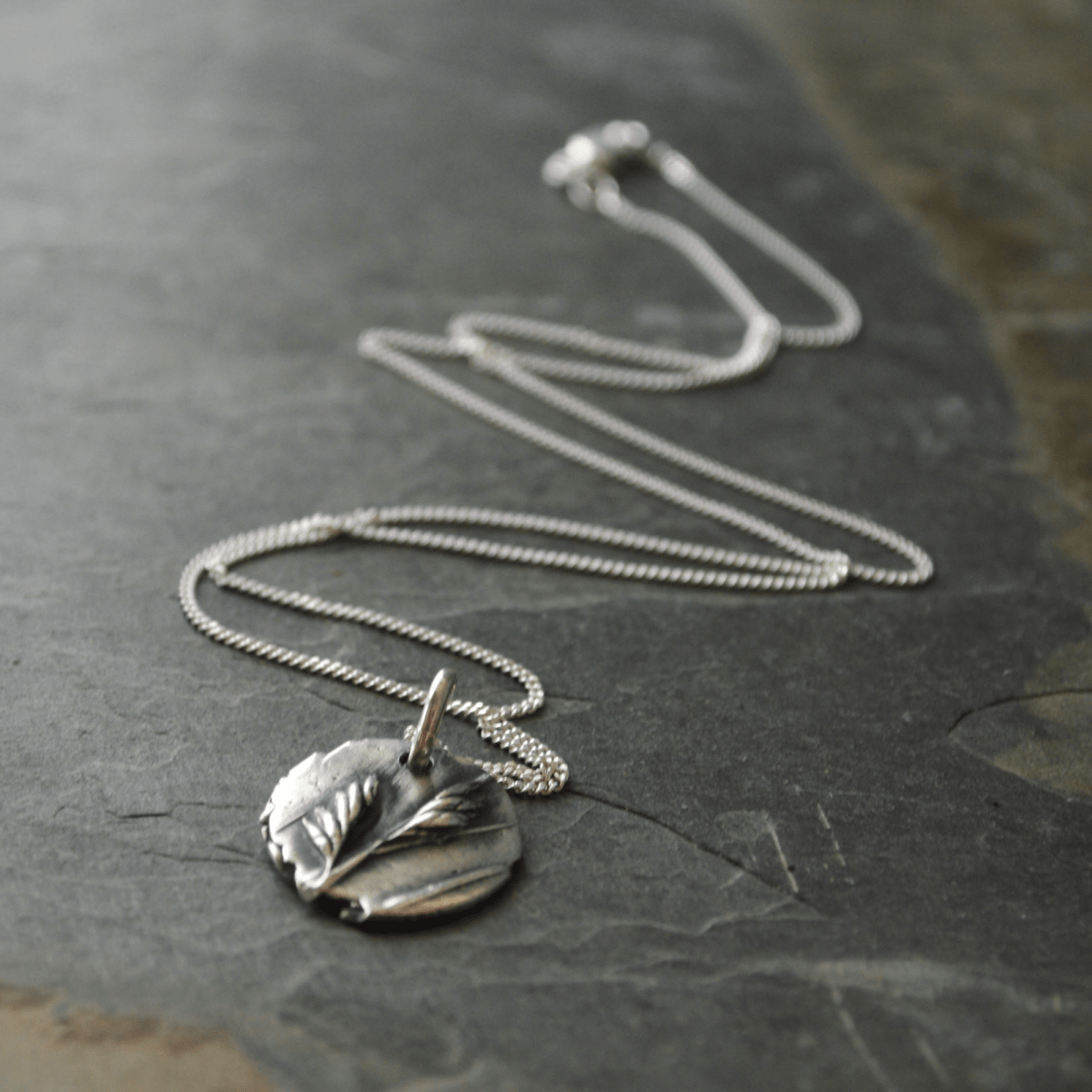Prairie Buffalograss Pendant Necklace in Fine Silver - Gayle Dowell
