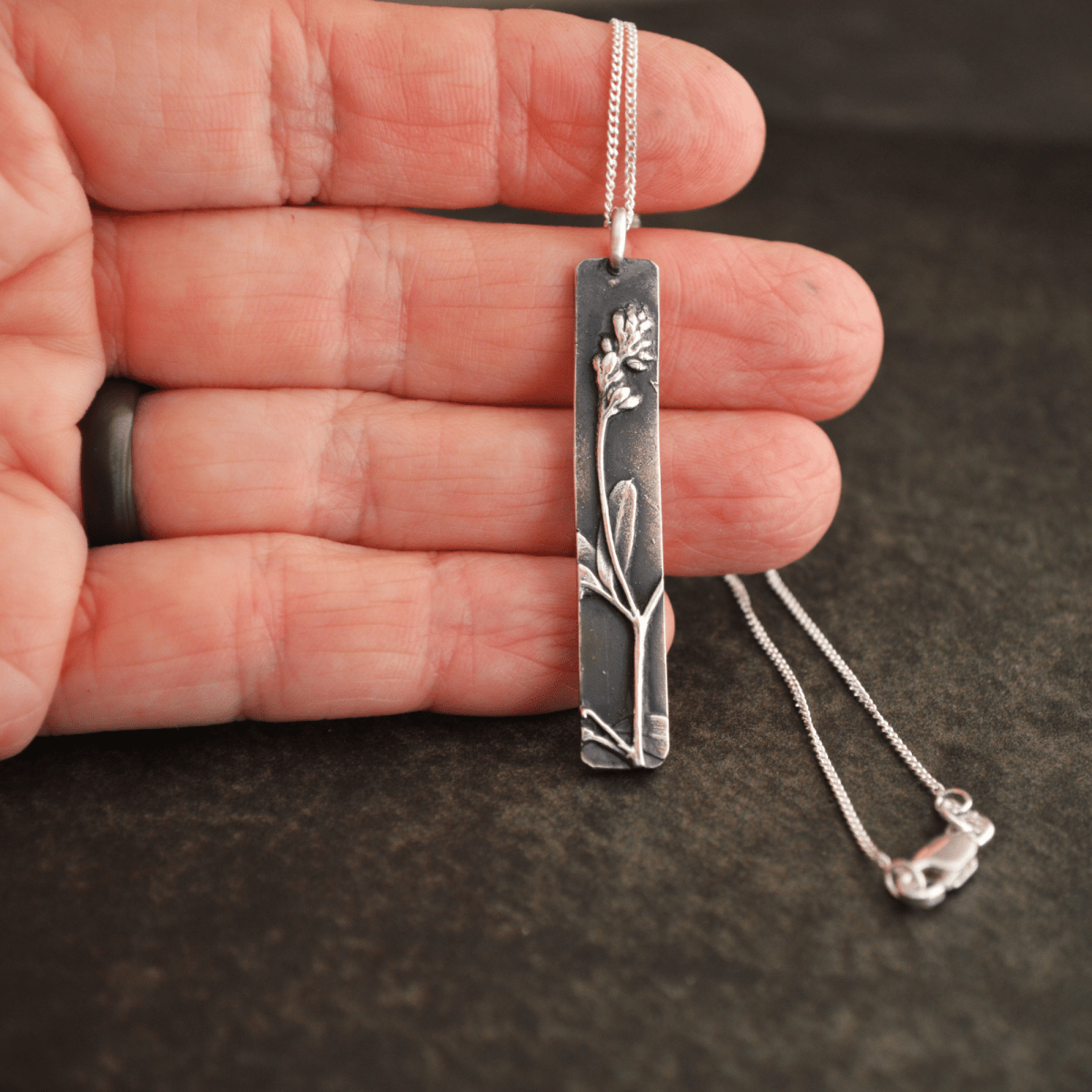 Prairie Lespedeza Pendant Necklace in Silver - Gayle Dowell
