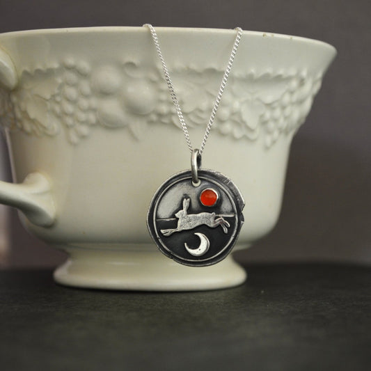 Prairie Rabbit Pendant with Carnelian Gemstone - Gayle Dowell