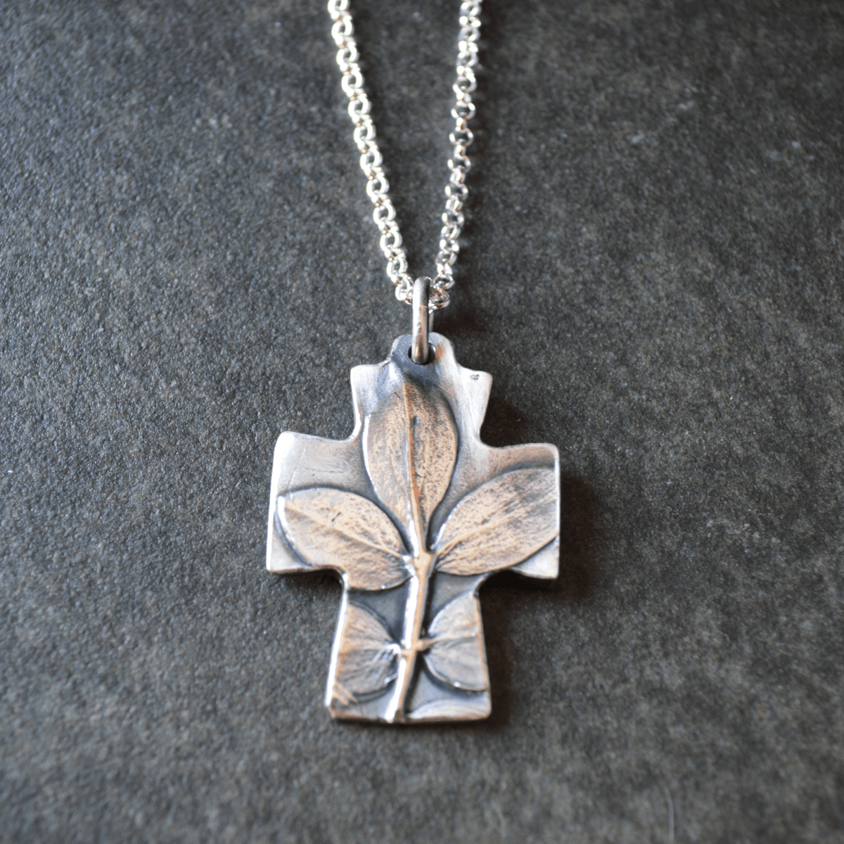 Silver Cross Necklace with Jacob's Ladder - Gayle Dowell