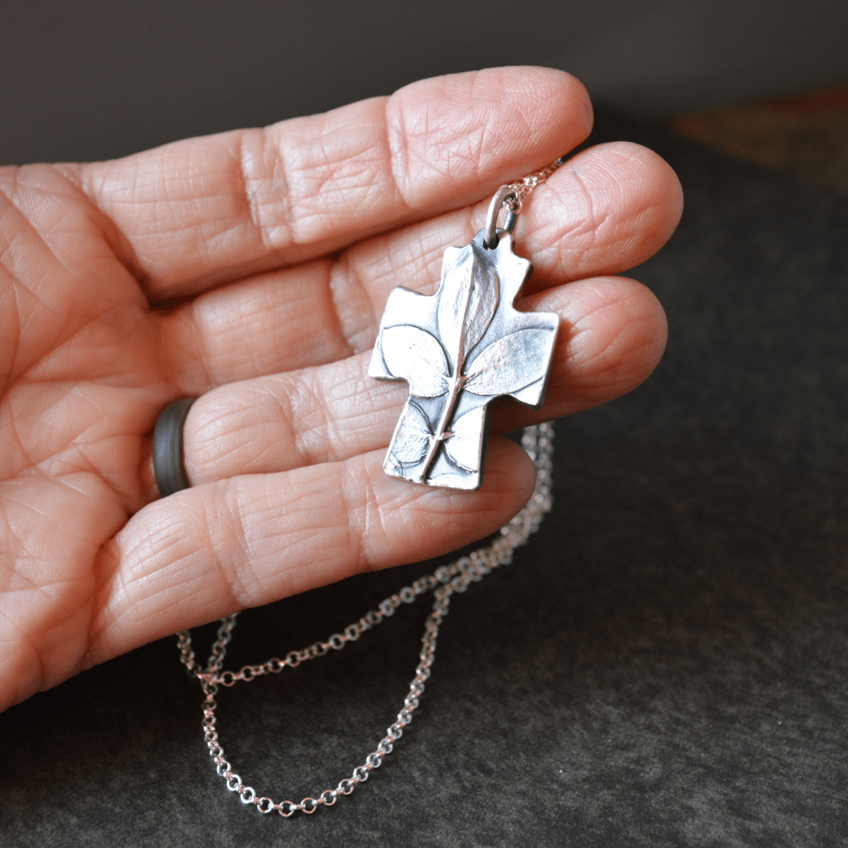 Silver Cross Necklace with Jacob's Ladder - Gayle Dowell
