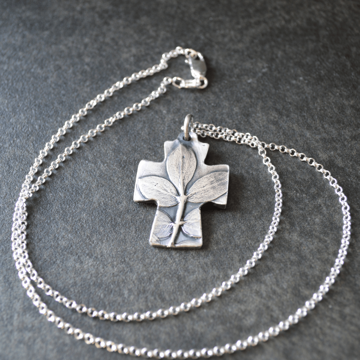 Silver Cross Necklace with Jacob's Ladder - Gayle Dowell