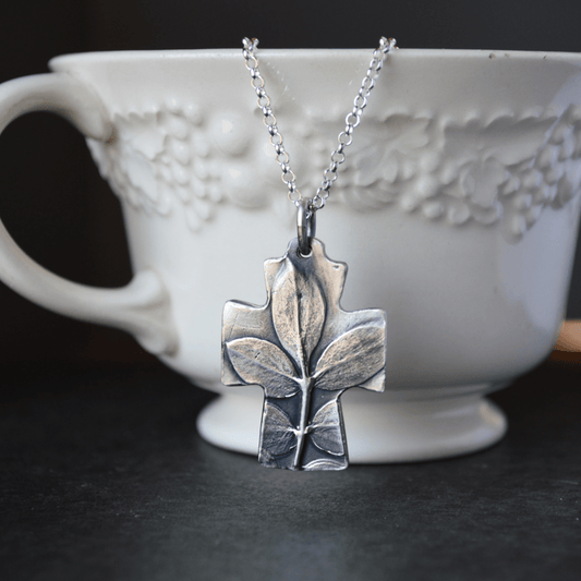 Silver Cross Necklace with Jacob's Ladder - Gayle Dowell
