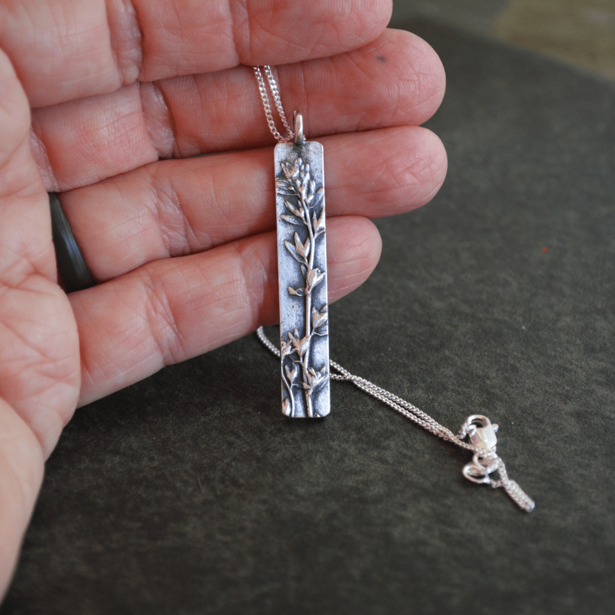 Speedwell Pendant Necklace in Fine Silver - Gayle Dowell