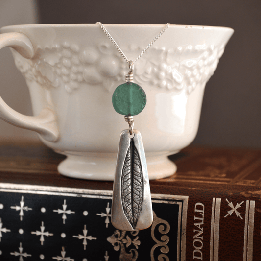 Swamp Milkweed Sterling Necklace with Glass Bead - Gayle Dowell