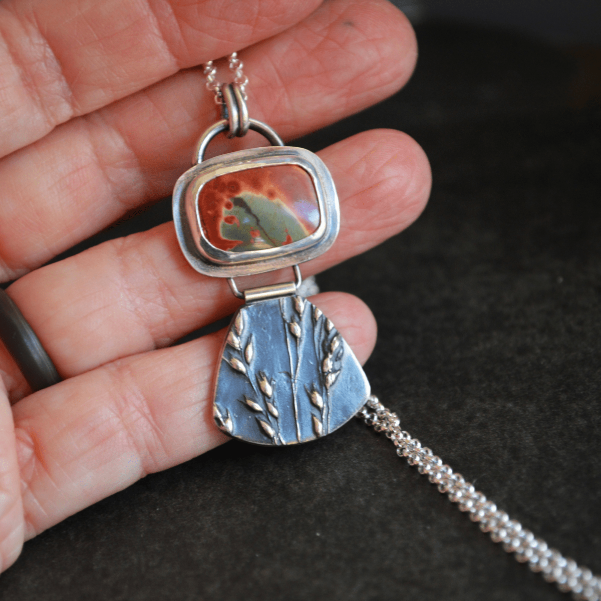 Switchgrass and Red Creek Jasper Necklace - Gayle Dowell