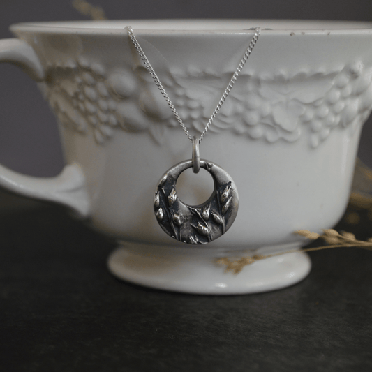 Switchgrass Hoop Necklace in Sterling Silver - Gayle Dowell