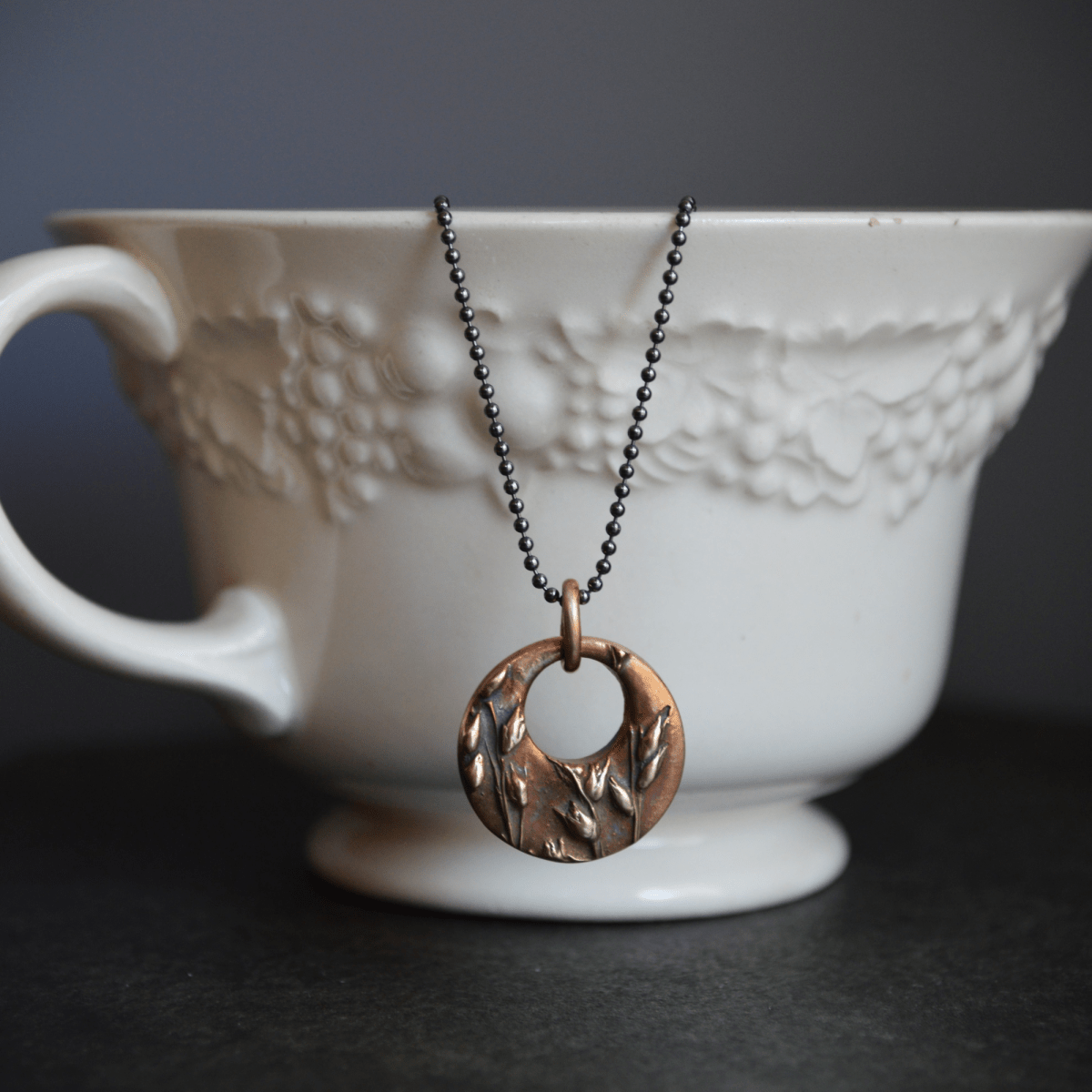 Switchgrass Hoop Necklace in Yellow Bronze - Gayle Dowell