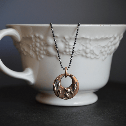 Switchgrass Hoop Necklace in Yellow Bronze - Gayle Dowell