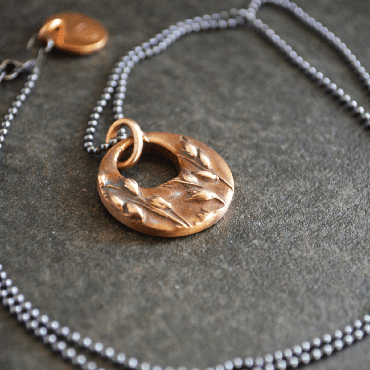 Switchgrass Hoop Necklace in Yellow Bronze - Gayle Dowell