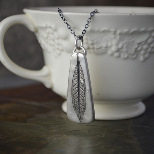 Swamp Milkweed Sterling Necklace with Oxidized Chain