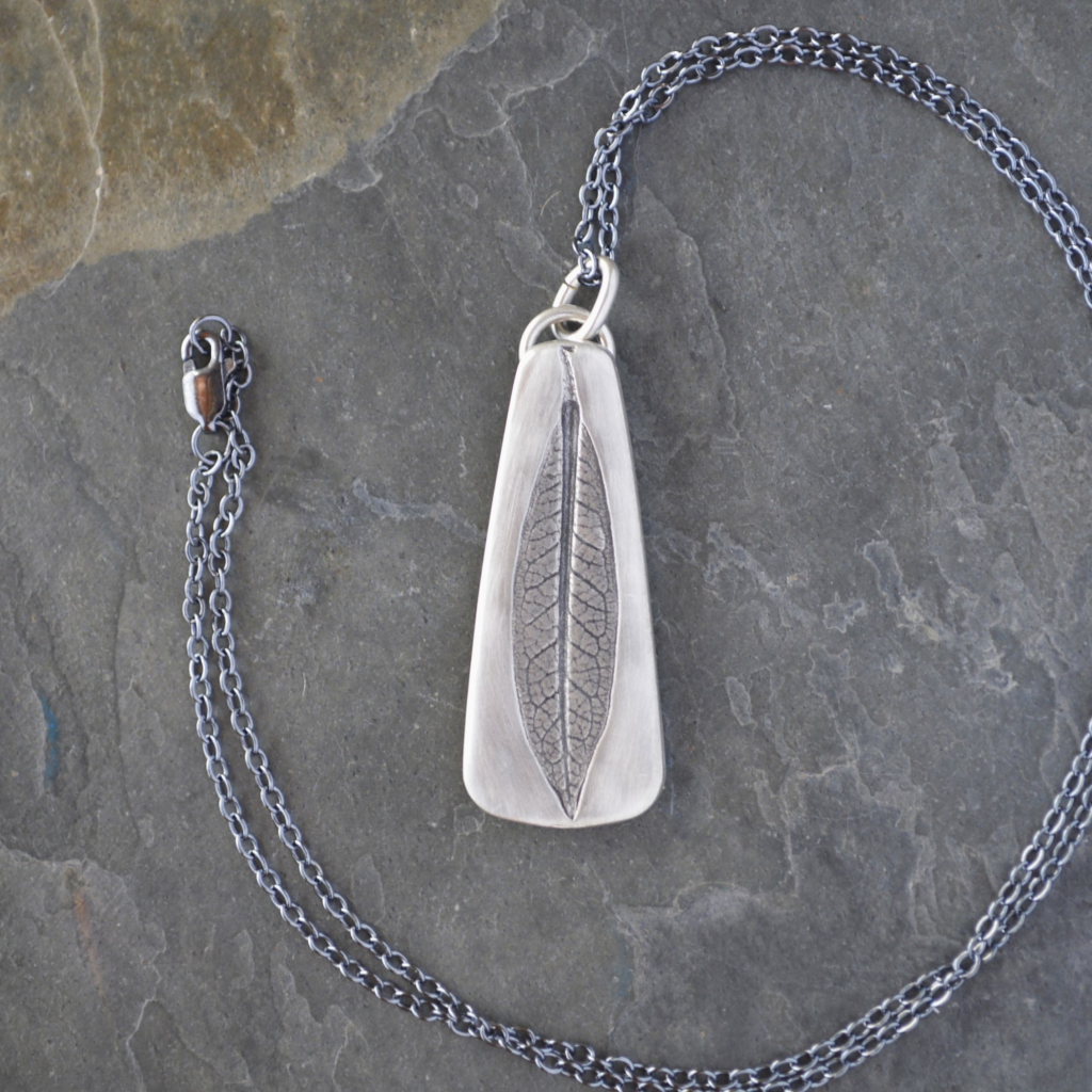 Swamp Milkweed Sterling Necklace with Oxidized Chain
