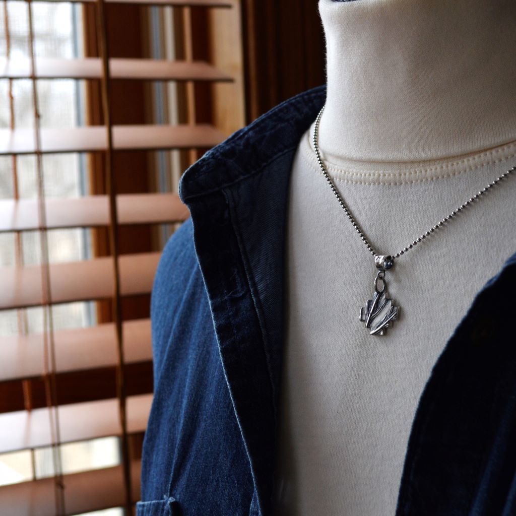 Sweetgrass Necklace, Southwest Style Cross in Sterling Silver